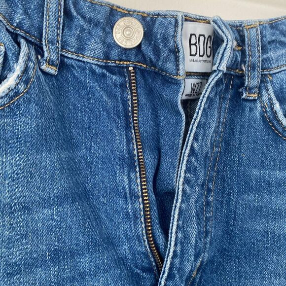 BDG Urban Outfitters High- Rise Blue Denim Jeans sz 27 Raw Hem Beachy Coastal - Picture 4 of 13